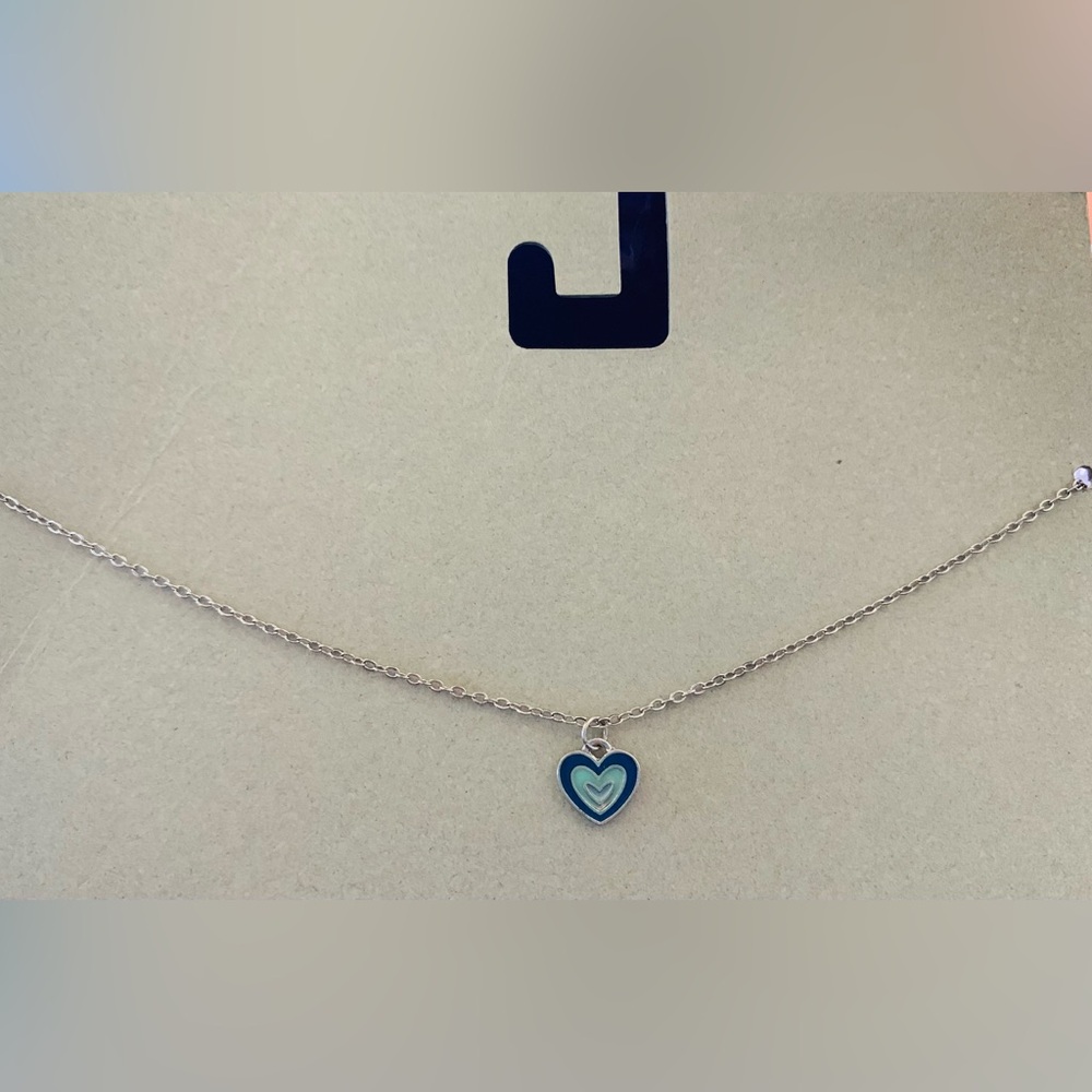 Urban Outfitters Blue Heart Shaped Necklace New With Tags